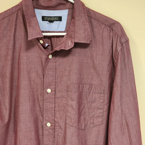 Banana Republic Mens Shirt X-Large XL Pink Solid Tailored Slim Fit - Picture 1 of 8